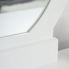 HOMCOM - Coiffeuse avec miroir rond et 2 tiroirs - 31,5 po L x 15,7 po l x 49,2 po H - blanc-Le tabouret rembourré est confortable pour s’asseoir 