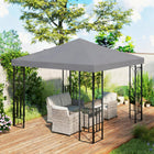 Outsunny - Toit de rechange pour pavillon carré à 2 niveaux 10 pi L x 10 pi l, gris foncé-Tissu polyester 180g/㎡ avec revêtement PA