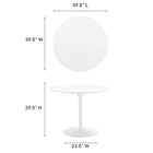 Modway - Pursuit 40 po Table à manger, Blanc-Plateau en MDF