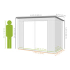 Outsunny - Abri de jardin extérieur 8 pi x 4 pi, avec 2 aérations, pour jardin, jaune-Structure en acier galvanisé solide et adaptée à une utilisation en extérieur

