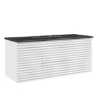 Modway - Render Fixation murale de 48" Vanette de salle de bain - Blanc Noir-Vanité moderne du milieu du siècle
