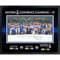 Edmonton Oilers 16x20 PhotoGlass 2025 Conference Champions - Impression encadree - 20" x 16"-Qualité supérieure - virtual frames