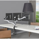 ShoppingAll - Support de bureau entièrement réglable à trois bras pour écran avec 2 bras pivotants - Blanc-10