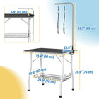 PawHut - Table de Toilettage pour Chien avec Bras Réglable - Noir-Les étagères de rangement permettent de garder les accessoires de toilettage à portée de main