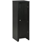 HOMCOM - Armoire de cuisine avec étagères réglables et porte simple pour salle à manger - noir-Deux étagères réglables à 3 niveaux offrent des options de rangement polyvalentes 