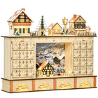 HOMCOM - Calendrier de l’Avent lumineux boutique avec tiroirs compte à rebours - village-Design 2 en 1, calendrier de l'avent de Noël et décoration de Noël 