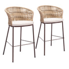 Zuo - Freycinet Tabouret de bar - Naturel - Ensemble de 2-Finition conçue pour l’extérieur