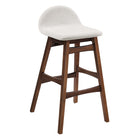 Modway - Juno Tabouret de bar - Tissu ivoire - Ensemble de 2-Tabouret de bar en bois du milieu du siècle