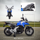 Qaba - Moto électrique Honda sous licence 12V avec phares et musique - bleu-Livrée avec deux petites roues d'entraînement, renforçant la sécurité pour les débutants 