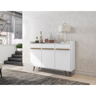 Manhattan Comfort - Buffet Bradley 53,54 po style Mid-Century Modern - Blanc-Recommandé pour un meuble TV jusqu'à 50 pouces