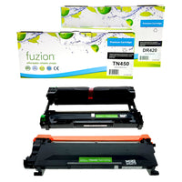 fuzion - Ensemble - Cartouche d'encre (toner) & Unité de tambour compatibles Brother TN450 & DR420, haut rendement, noir-Noir