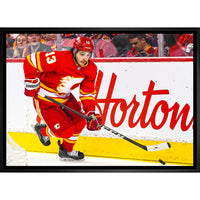 Johnny Gaudreau 20x29 Calgary Flames - Toile encadree - 31" x 22"-Impression sur toile de qualité supérieure avec bordures enveloppées