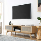 Modway - Soma 60 po Meuble TV, Chêne-Tissage naturel en rotin