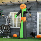 HOMCOM - Citrouille fantôme gonflable d'Halloween de 9ft avec LEDs intégrées décoration de fête - Noir-Alimentation secteur pour gonfler et dégonfler rapidement et facilement 