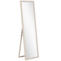 HOMCOM - Miroir rectangulaire corps entier - 21 po l x 64 po H - blanc-Grande taille de 64 po x 21 po (162,5 x 53,3 cm) offrant une vue complète de la tête aux pieds pour les tenues 