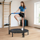 Soozier - Trampoline De Rebond 45 po Pour Adulte Avec Poignée Réglable - Bleu-Peut être plié deux fois, permettant de gagner de la place lors du rangement  