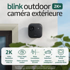 Blink - Système de sécurité intelligent sans fil Outdoor 2K+ 2 caméras - Noir-Vision nocturne couleur — Ne manquez aucun détail, même en faible luminosité. La Blink Outdoor 2K+ améliore automatiquement les zones sombres pour vous offrir des images nettes et précises des visages, des couleurs et des mouvements, de jour comme de nuit. Profitez d’une tranquillité d’esprit 24 h/24