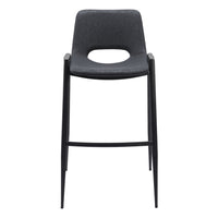 Zuo - Desi Tabouret de bar - Noir - Ensemble de 2-Rembourrage moelleux et confortable