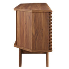 Modway - Render 46 po Meuble TV d’angle, Noyer-Portes coulissantes