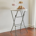 Flash Furniture – Table bistro pliante ronde de 31,25 po, blanc avec tréteaux gris fini poudré (DADYCZ80R2BARRE)-Table pliante de 2.67 pieds