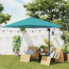 Outsunny - Parasol suspendu carré de patio déporté 8 pi L x 8 pi l avec rotation à 360°, bleu-L'aération supérieure assure une bonne circulation de l'air et empêche le basculement  