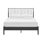 Modway - Adair Fuseau Métal Lit plateforme Queen, Charbon de bois-Assemblée requise