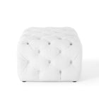 Modway - Amour Carré de boutons touffonnés Imitation cuir Ottoman - Blanc-6