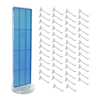 Azar - Présentoir de sol à panneau perforé pivotant Studio Base - 60 po x 16 po - Bleu-Comprend un porte-enseigne en T qui peut être fixé au sommet du présentoir à panneau perforé