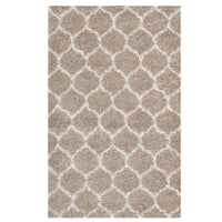 Modway - Solvea Treillis marocain Tapis Shag de 8 pi l x 10 pi L - Beige et ivoire-Tapis marocain à treillis shag