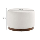 Modway - Tilden Grande boucle ronde de 23" rembourrée Rembourré Ottoman - Noyer des nuages-Rembourrage en mousse dense