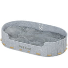 PawHut - Lit pour animaux avec coussin lavable, pour chatons et petits et moyens chiens - gris-L'intérieur spacieux avec des côtés renforcés offre confort et sommeil réparateur 