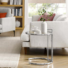 Modway - Eileen Grey Métal Table d’appoint - Argent-Plateau de table en verre trempé