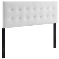 Modway - Emily Biscuit Touffé Performance Velvet Tête de lit King, Blanc-Tête de lit King moderne luxueuse