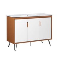 Modway - Energize 48" Vanette de salle de bain - Blanc cerise-Vanité de salle de bain moderne du milieu du siècle