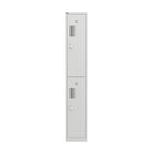 Ceha - Casier NH Series batterie de 1, 2 niveaux avec aérations avant à trous, gris clair-Durabilité de qualité commerciale pour une utilisation intensive quotidienne