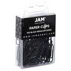 JAM Paper - Trombones standard colourés - 1 pouce - noirs - paquet de 100-Taille : 1 pouce (standard/régulier) | Gardez vos piles de papier organisées avec des trombones colourés