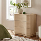 Modway - Mirae 3 tiroirs Commodeuse compacte courbe, Chêne clair brossé-Finition stratifiée de grain de bois