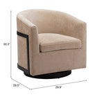 Zuo - Hanko Chaise pivotante - Beige doré-6