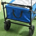 Outsunny - Chariot pliable d’extérieur avec auvent amovible-Quatre roues, dont deux pivotent complètement, pour déplacer le chariot sur le sable et les surfaces dures