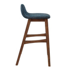 Modway - Juno Tabouret de bar - Tissu bleu marine - Ensemble de 2-Appuie-pieds et supports latéraux