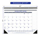 Blueline - 2027 Calendrier sous-main mensuel Net Zero Carbon - 22 po x 17 po - bilingue-Un mois par feuille, un bloc légèrement ligné par jour