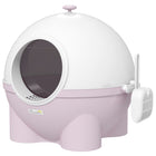 PawHut - Grande litière pour chat, boîte fermée avec couvercle - rose-Le design fermé élimine les odeurs et offre de l’intimité à votre chat 