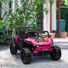 Qaba - Voiture électrique pour enfants 12V avec télécommande, suspension à ressorts - rose-Convient pour l’herbe, le ciment, l’asphalte, les routes en briques et en gravier 