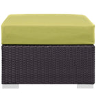 Modway - Convene Terrasse extérieure Tissu Carré ottoman in Espresso Peridot-Résistance à l’eau et aux UV