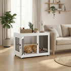 PawHut - Table d’appoint caisse pour animaux avec coussin résistant à l’eau, double porte - blanc-Forte capacité de charge sur le dessus pour un soutien structurel robuste 