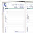 Blueline - 2027 Agenda quotidien avec reliure collée – 8 po x 5 po – Noir-Calendriers de référence du mois précédent, du mois courant et des deux mois suivants sur chaque double page