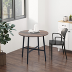 HOMCOM - Table à manger industrielle ronde 31,5 po pour 4 personnes - brun rustique-Structure en acier avec revêtement en poudre pour une base solide 