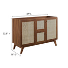 Modway - Soma 48" compatible avec un ou deux éviers simples ou double Armoire de toilette de salle de bain (lavabo non inclus) - Noyer-Étagères ajustables