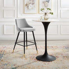 Modway - Adorn Performance Velvet Tabouret de bar - Gris clair-Rembourrage en velours polyester Performance