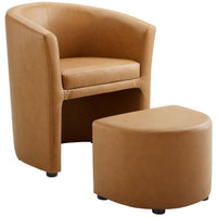Modway - Divulge Fauteuil et ottoman - Tan-Fauteuil moderne